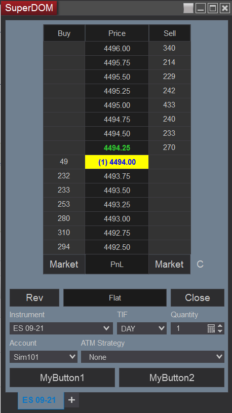 Add buttons to SuperDom window through a SuperDomColumn script